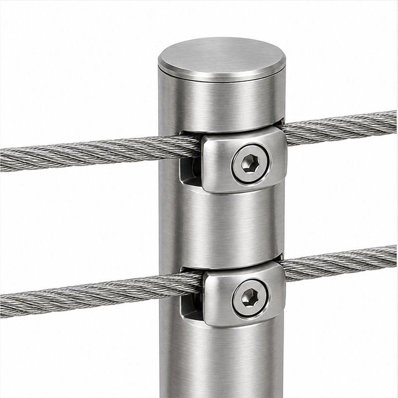 Dual Cable Trellis Support — Fine brushed silver appearance