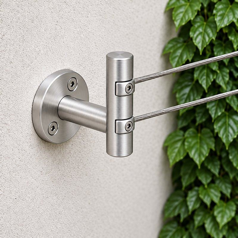 Dual Cable Trellis Support — Fine brushed silver appearance