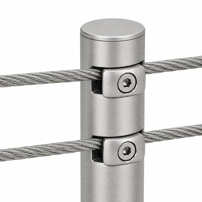 Dual Cable Trellis Support — Matte silver appearance