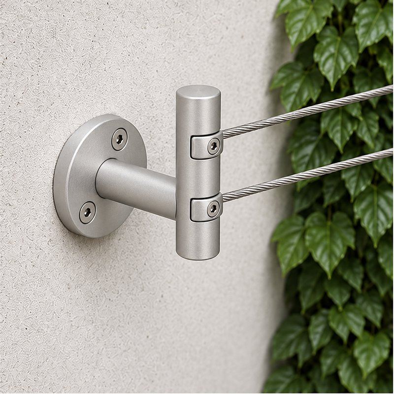 Dual Cable Trellis Support — Matte silver appearance