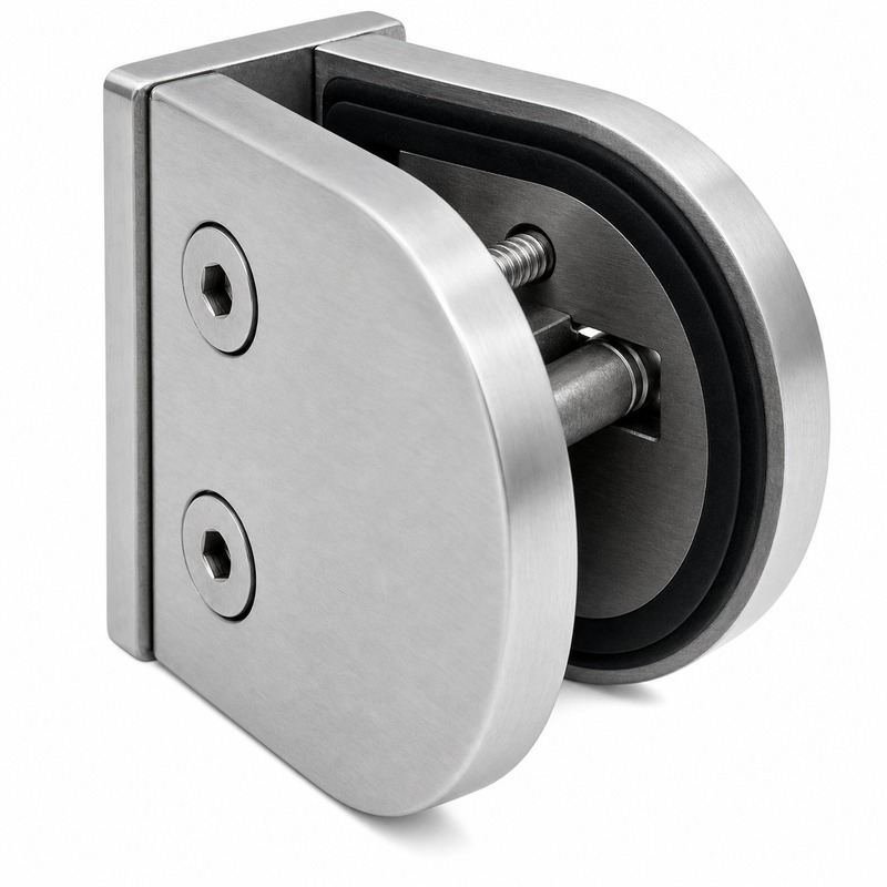 Flanged D-shaped Glass Clamp