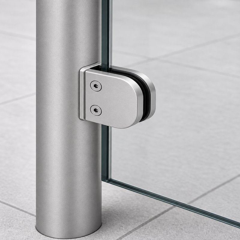 Matte Silver Flanged D-shaped Glass Clamp