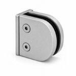 Matte Silver Flanged D-shaped Glass Clamp