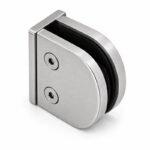 Matte Silver Flanged D-shaped Glass Clamp