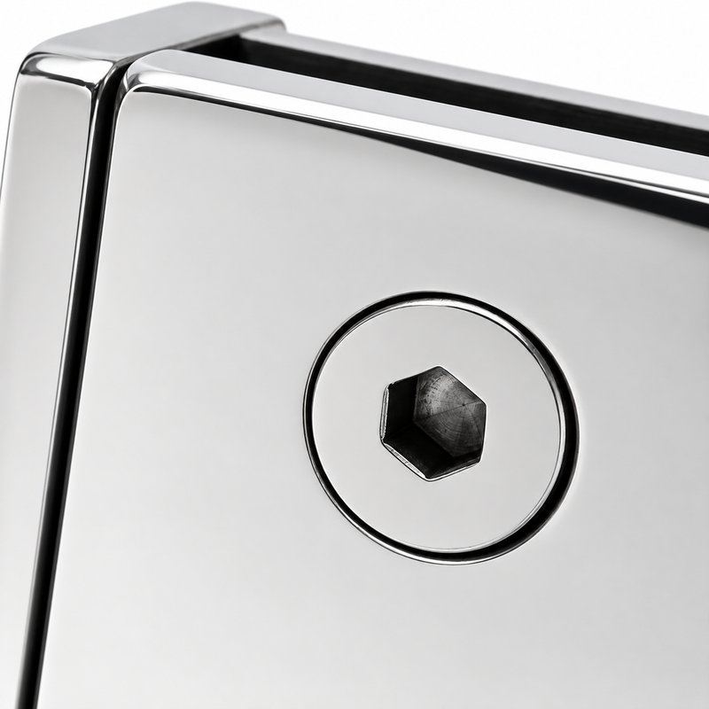 Reflective Silver Flanged D-shaped Glass Clamp