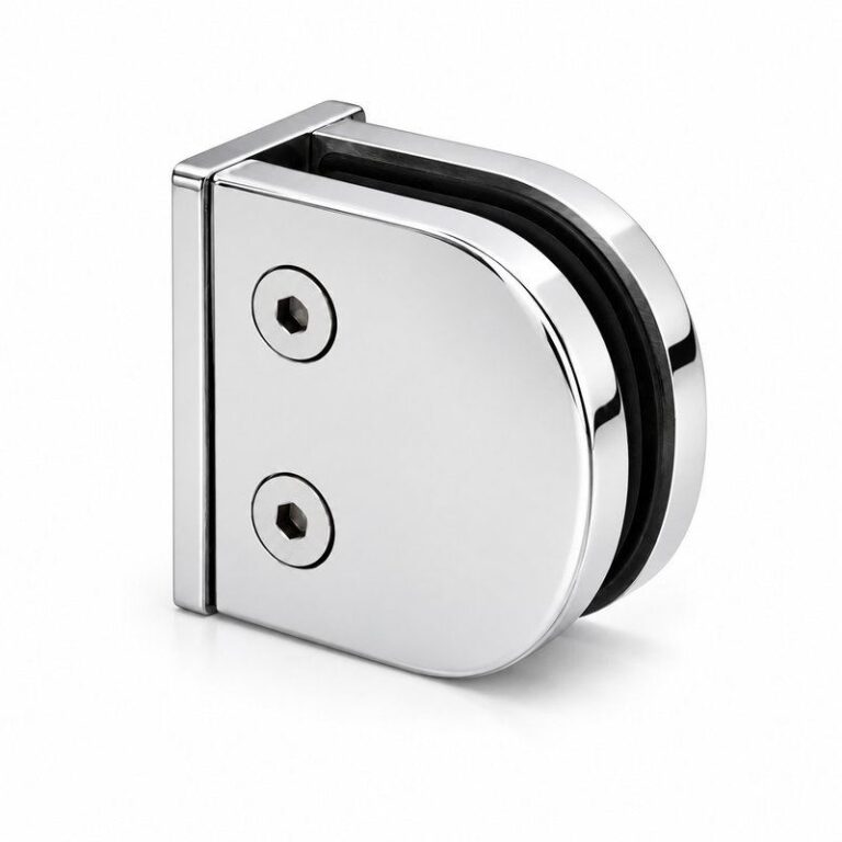 Reflective Silver Flanged D-shaped Glass Clamp