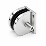 Reflective Silver Flanged D-shaped Glass Clamp
