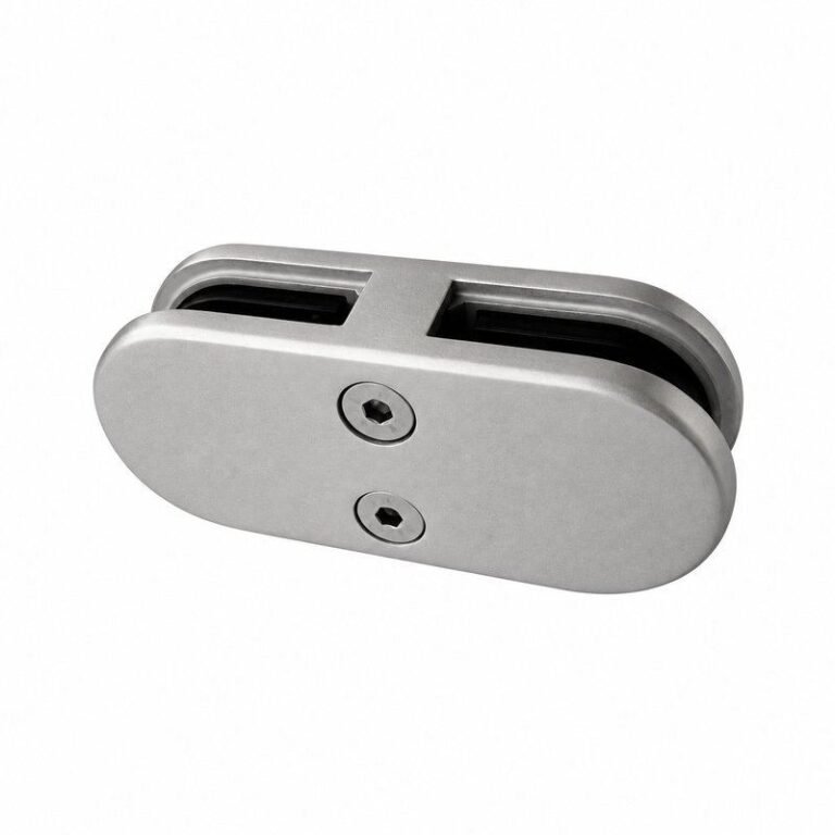 Matte Silver Inline Glass-to-glass Connector Clamp