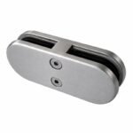 Matte Silver Inline Glass-to-glass Connector Clamp