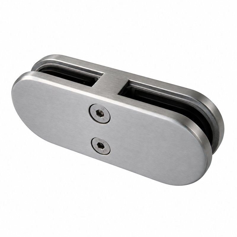 Matte Silver Inline Glass-to-glass Connector Clamp