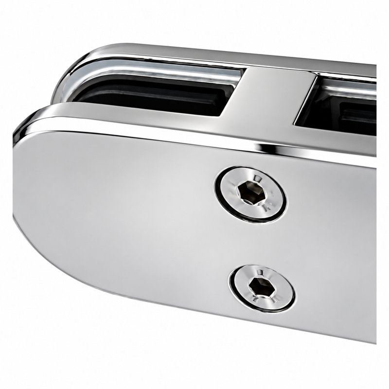 Reflective Silver Inline Glass-to-glass Connector Clamp