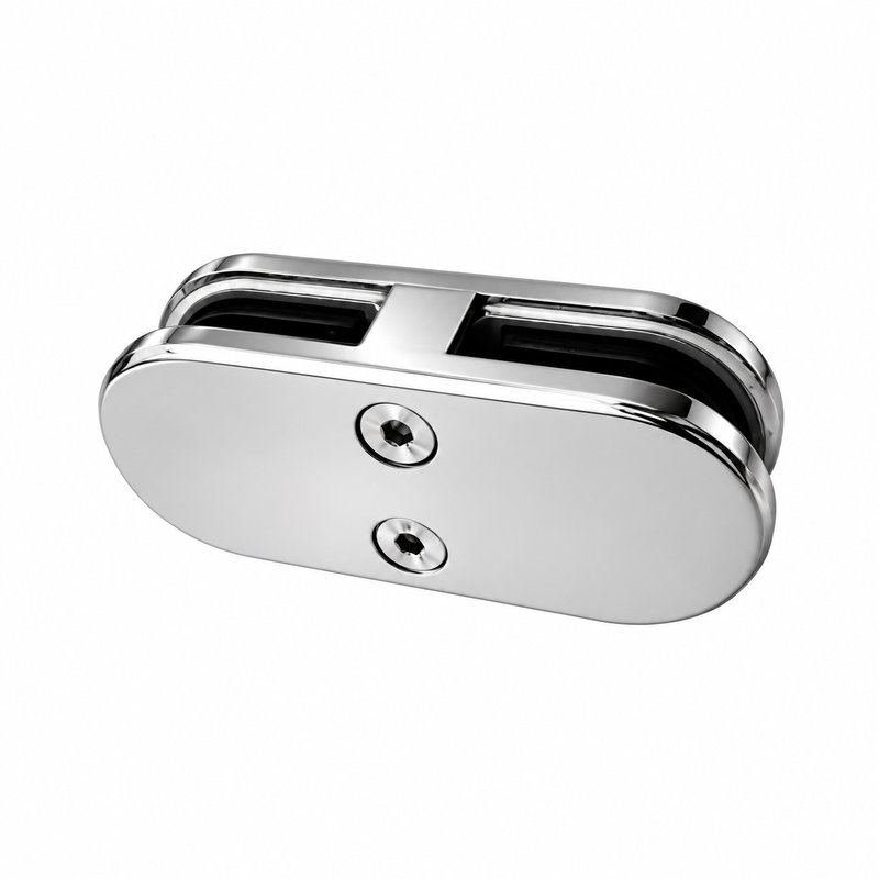 Reflective Silver Inline Glass-to-glass Connector Clamp
