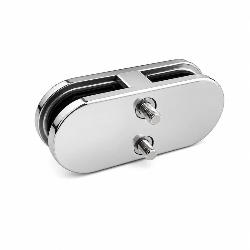 Reflective Silver Inline Glass-to-glass Connector Clamp