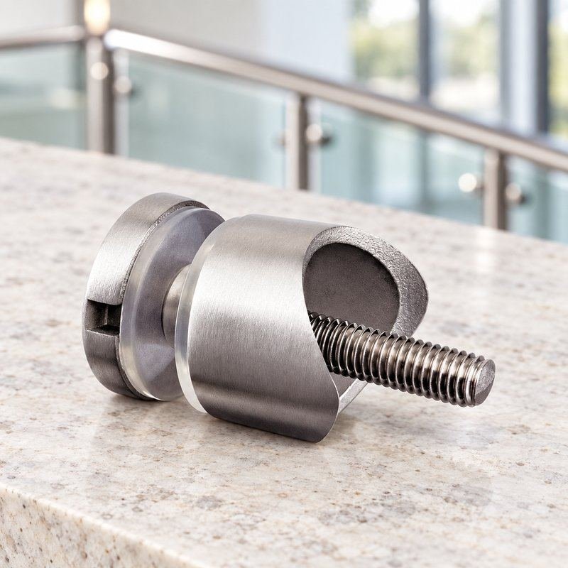 Matte Silver Open-saddle Glass Mounting Adapter