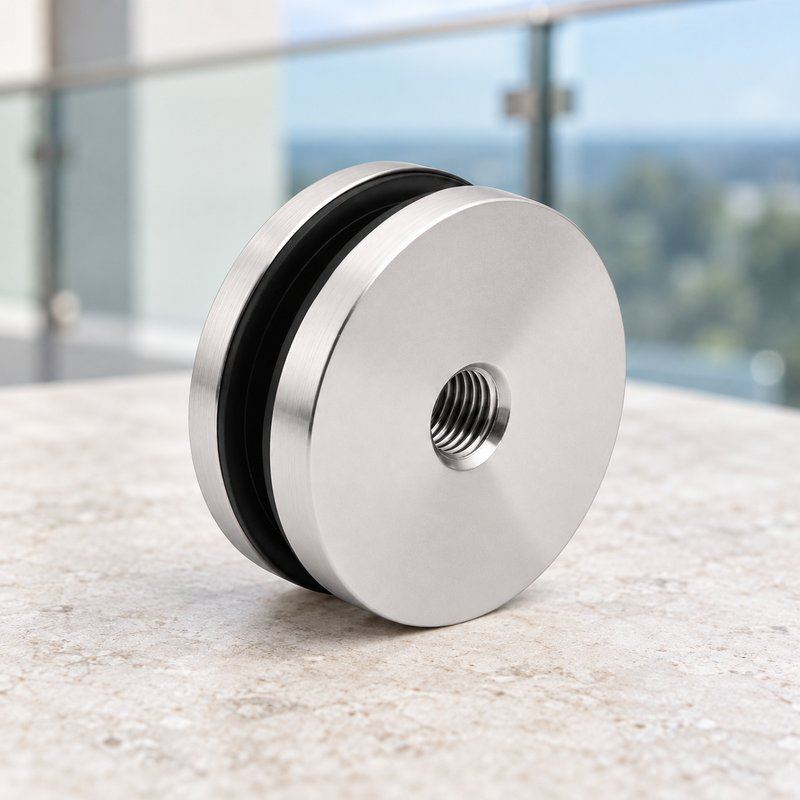 Matte Silver Threaded Glass Standoff Cap