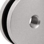 Matte Silver Threaded Glass Standoff Cap