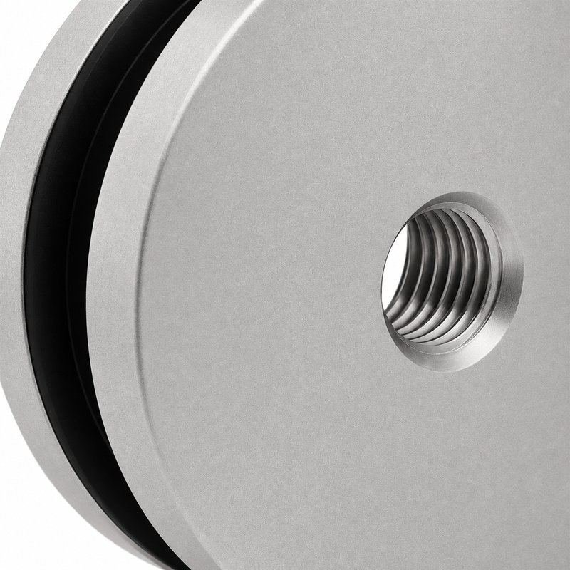 Matte Silver Threaded Glass Standoff Cap