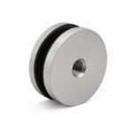 Matte Silver Threaded Glass Standoff Cap