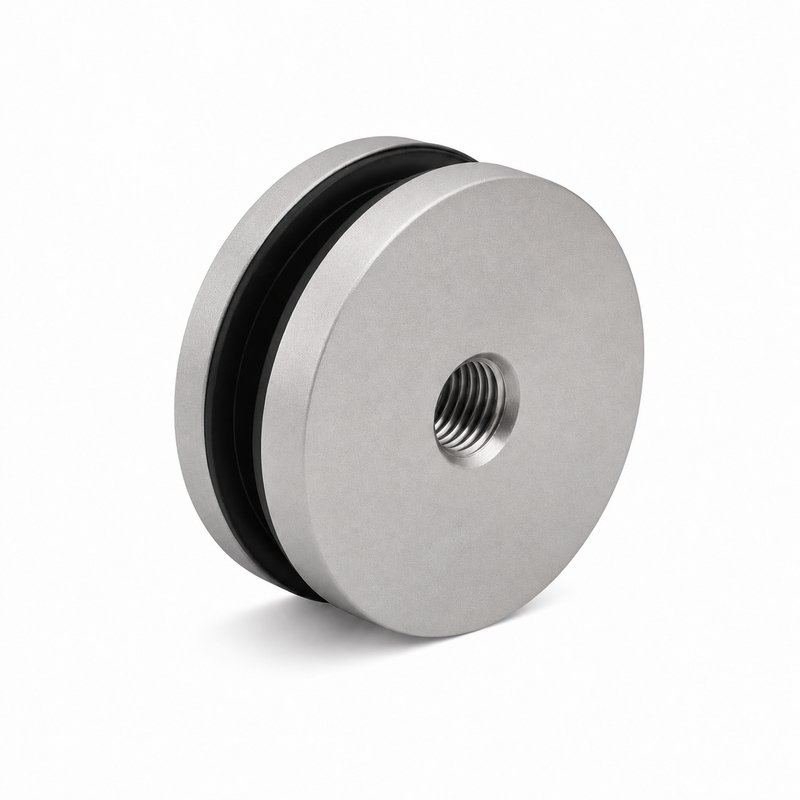 Matte Silver Threaded Glass Standoff Cap