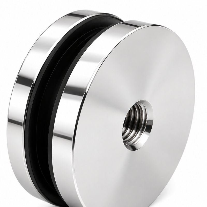 Reflective Silver Threaded Glass Standoff Cap