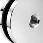 Reflective Silver Threaded Glass Standoff Cap