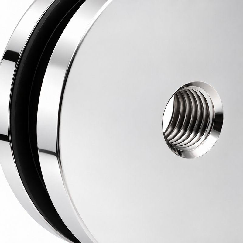 Reflective Silver Threaded Glass Standoff Cap