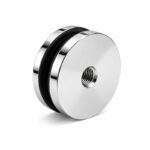 Reflective Silver Threaded Glass Standoff Cap