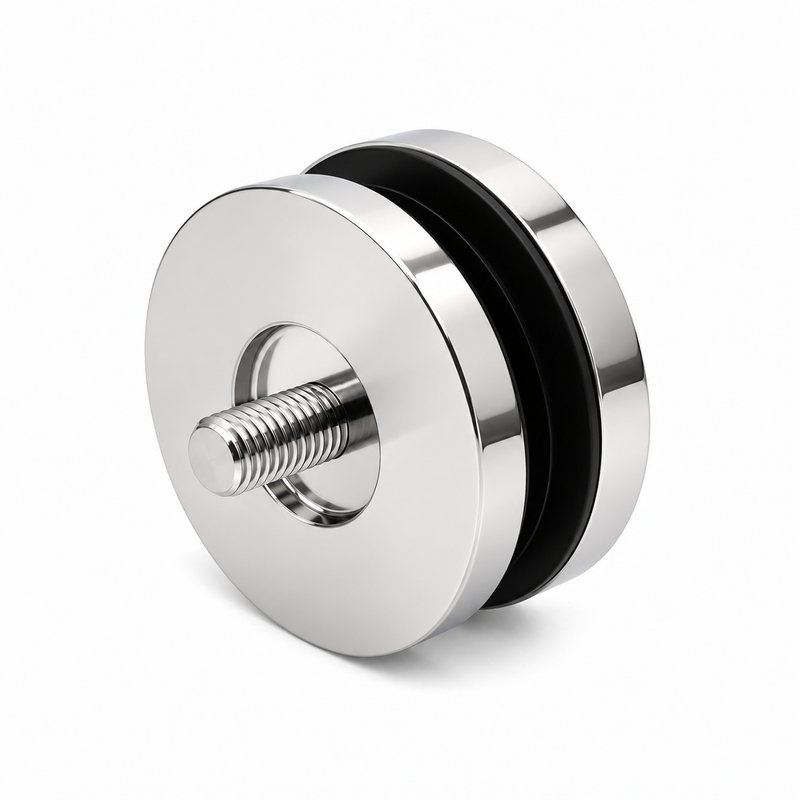 Reflective Silver Threaded Glass Standoff Cap