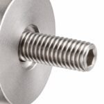 Matte Silver Round-cap Glass Standoff with Threaded Stud