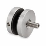 Matte Silver Round-cap Glass Standoff with Threaded Stud