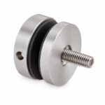 Matte Silver Round-cap Glass Standoff with Threaded Stud