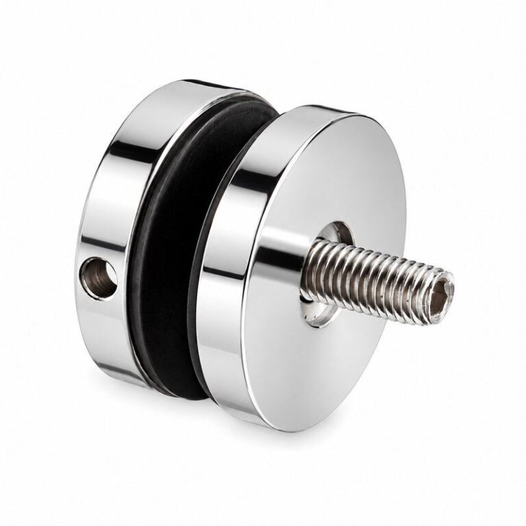 Reflective Silver Round-cap Glass Standoff with Threaded Stud
