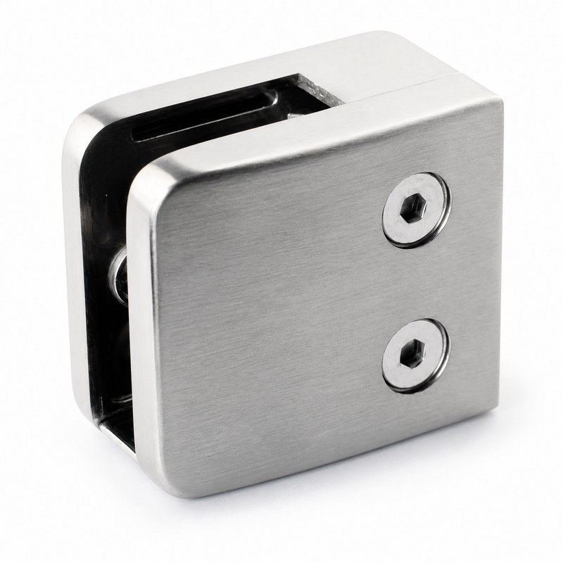 Square Glass Clamp with Vertical Face Screws