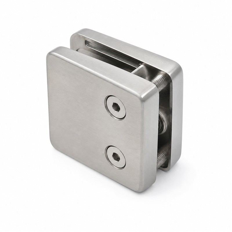 Square Glass Clamp with Vertical Face Screws