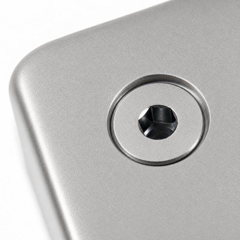 Matte Silver Square Glass Clamp with Vertical Face Screws