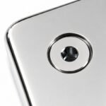 Reflective Silver Square Glass Clamp with Vertical Face Screws