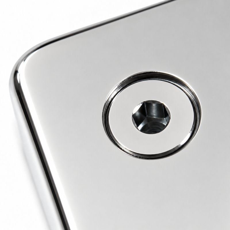 Reflective Silver Square Glass Clamp with Vertical Face Screws