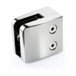 Reflective Silver Square Glass Clamp with Vertical Face Screws