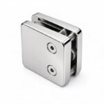 Reflective Silver Square Glass Clamp with Vertical Face Screws