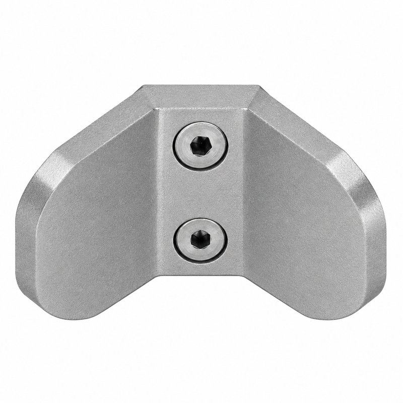 Matte Silver Right-angle Glass-to-glass Corner Clamp