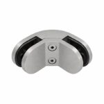 Matte Silver Right-angle Glass-to-glass Corner Clamp