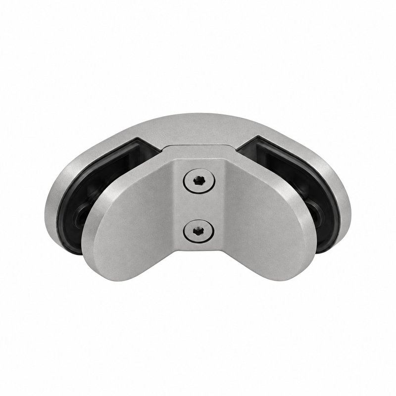 Matte Silver Right-angle Glass-to-glass Corner Clamp