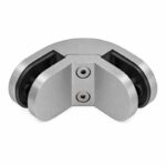 Matte Silver Right-angle Glass-to-glass Corner Clamp