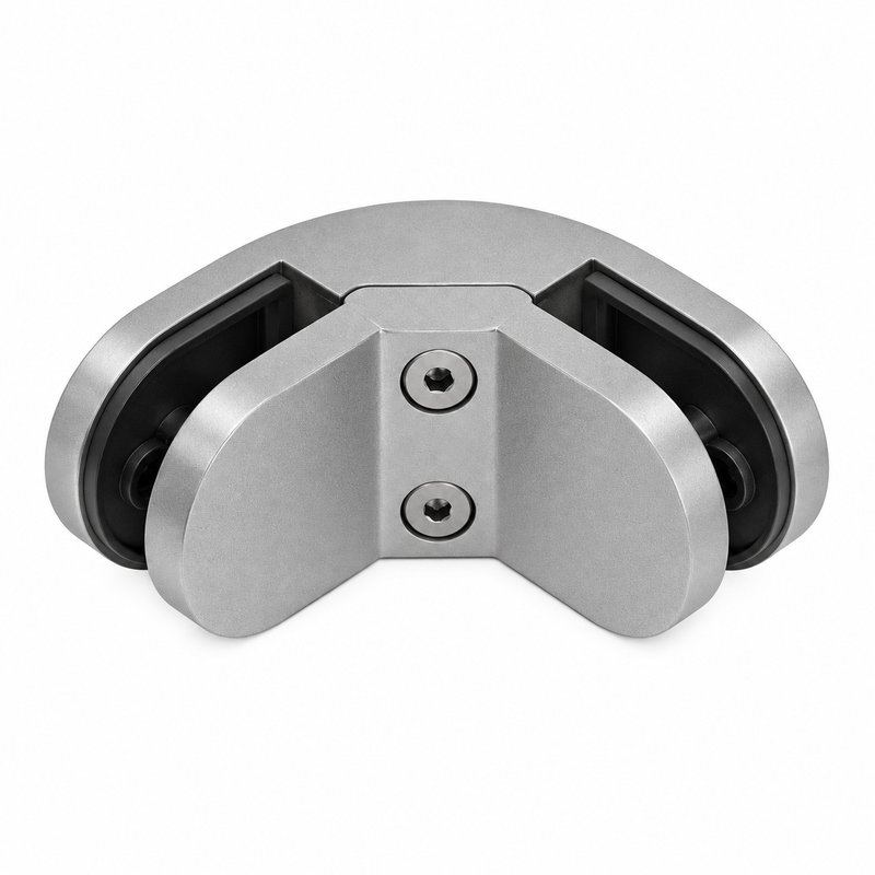 Matte Silver Right-angle Glass-to-glass Corner Clamp