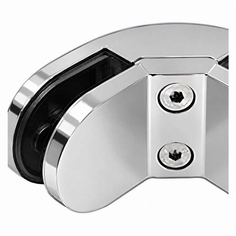 Reflective Silver Right-angle Glass-to-glass Corner Clamp