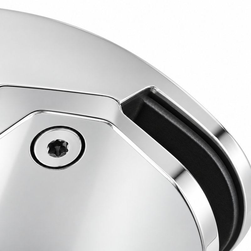 Reflective Silver Right-angle Glass-to-glass Corner Clamp