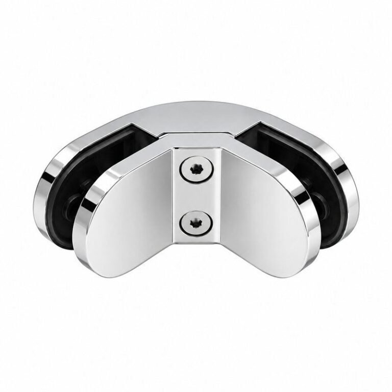 Reflective Silver Right-angle Glass-to-glass Corner Clamp