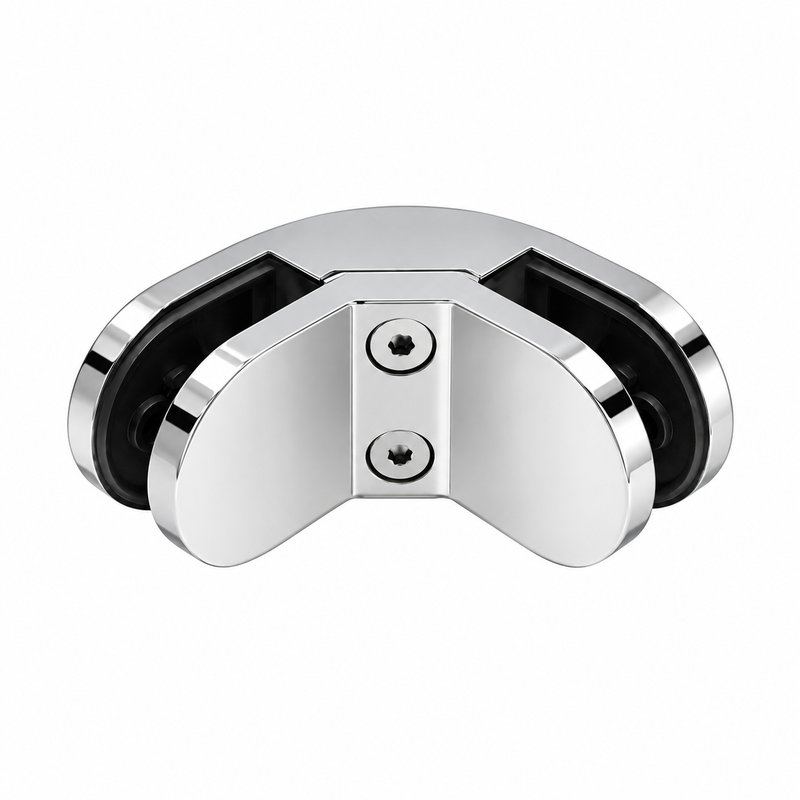 Reflective Silver Right-angle Glass-to-glass Corner Clamp