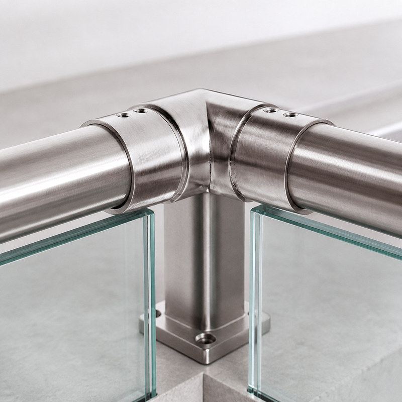 Horizontal Corner Connector for Round Slotted Handrail