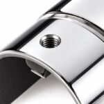 Reflective Silver Horizontal Corner Connector for Round Slotted Handrail